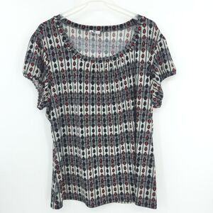 Worthington Stretch Blouse Top Womens Size 2X Puff Cap Sleeve Business Casual